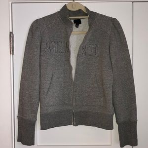 Anna Sui Zip Up Heather Gray Sweatshirt Size M